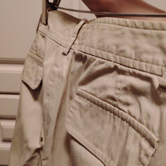 On Trend! Khaki Wide Leg Cotton Trousers - Picture 4 of 5